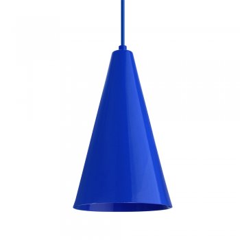 Pendente Cone  25x15cm Azul Metalico